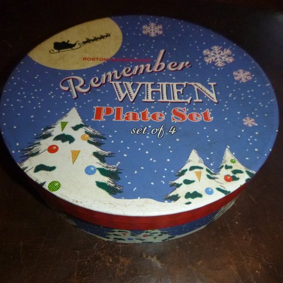 Remember When Holiday Plate Set of 4 - New! - Picture 1 of 3